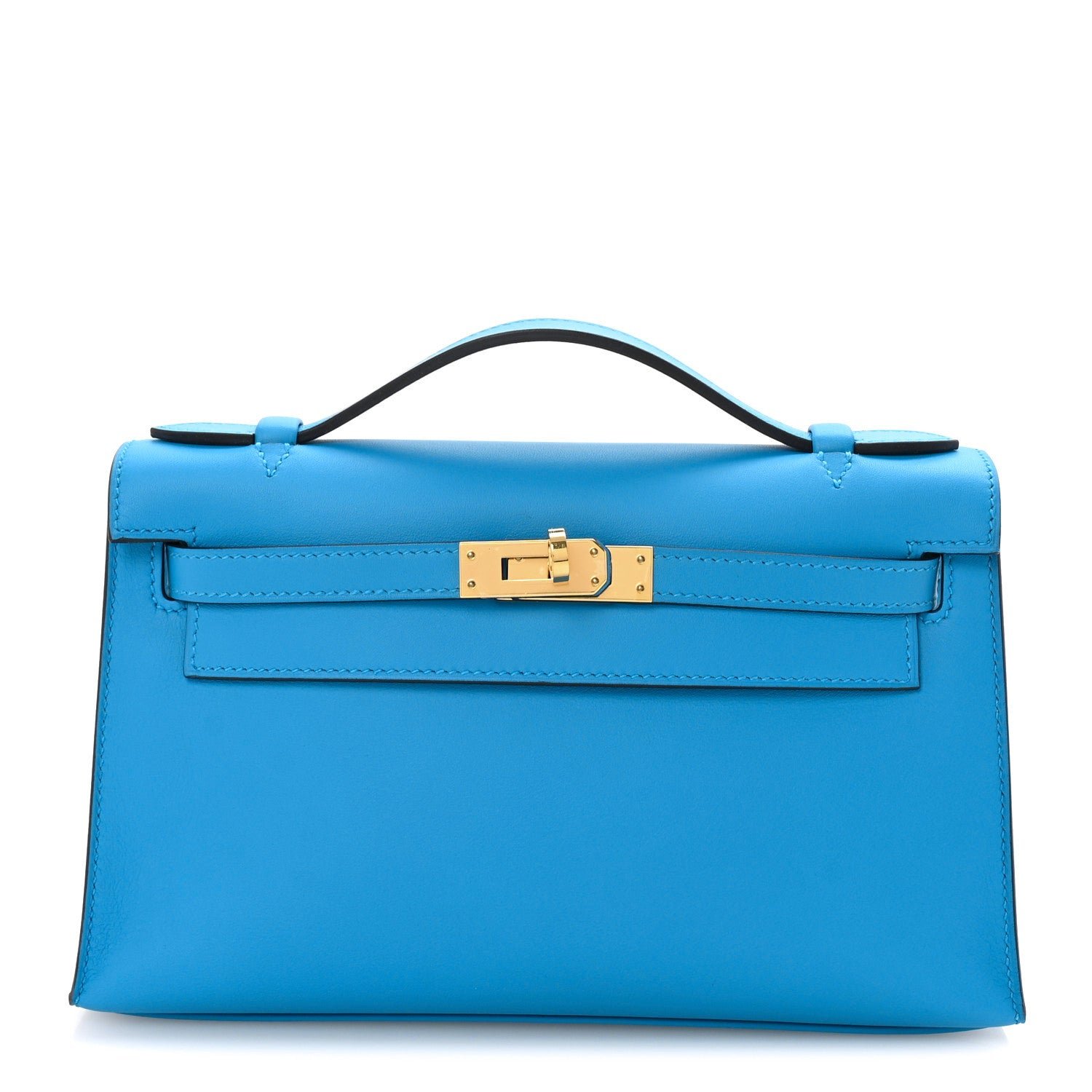 Hermes Swift Kelly Pochette Clutch Bleu Frida