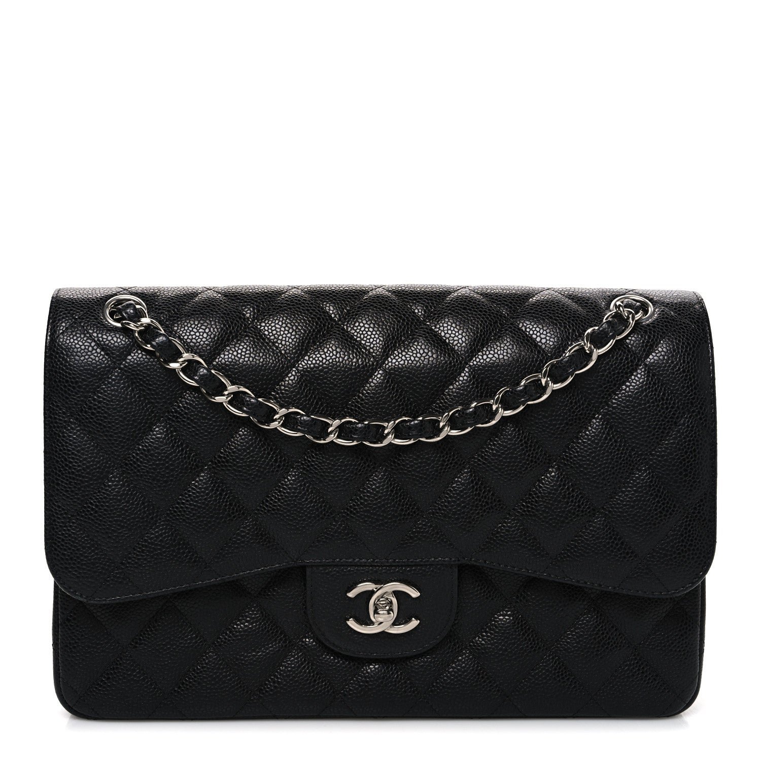 Chanel Caviar Quilted Jumbo Double Flap Black