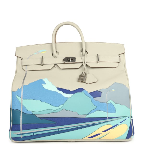 Hermes Pre-owned Hermes HAC Birkin 50 "Endless Road" Gris Perle Togo Palladium Hardware