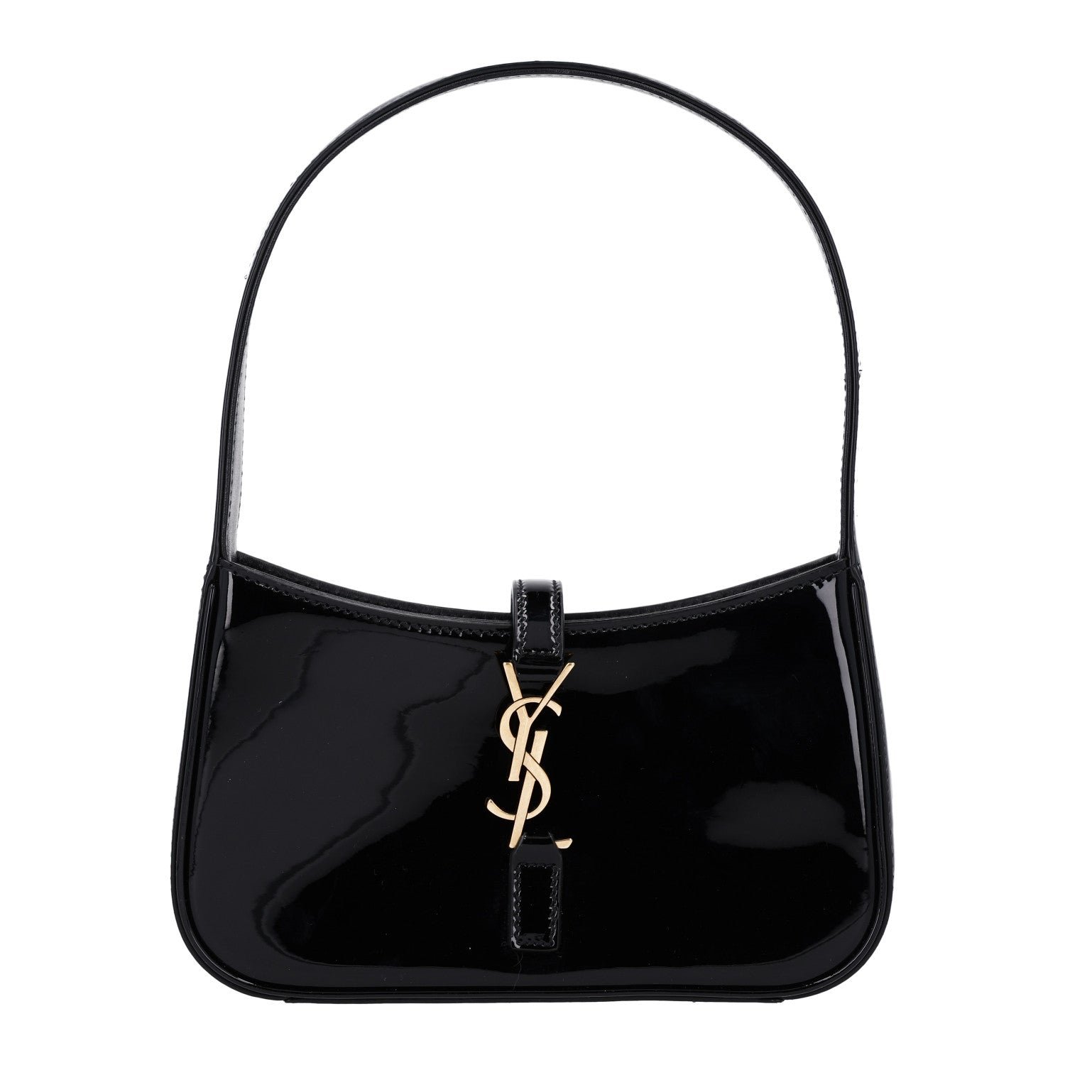 Saint Laurent Patent Calfskin Le 5 A 7 Mini Hobo Black