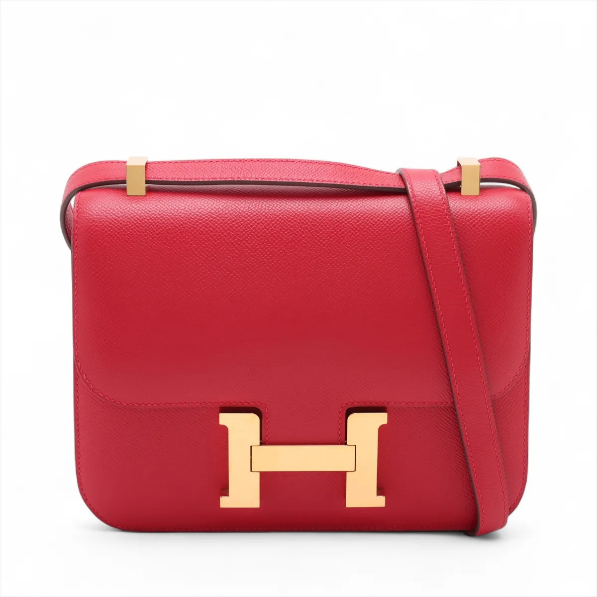 Hermès Constance 24 Miroir Veau Epsom Rouge casaque Gold Metal Fittings
