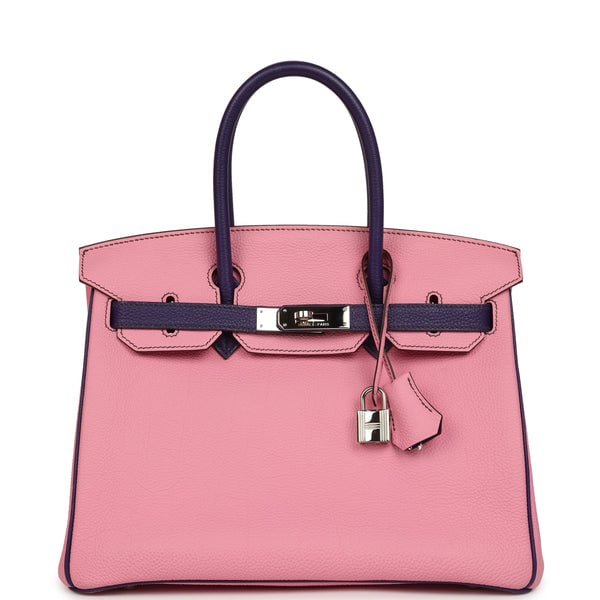 Pre-owned Hermes Special Order (HSS) Birkin 30 Bubblegum Pink, Iris Togo Palladium Hardware