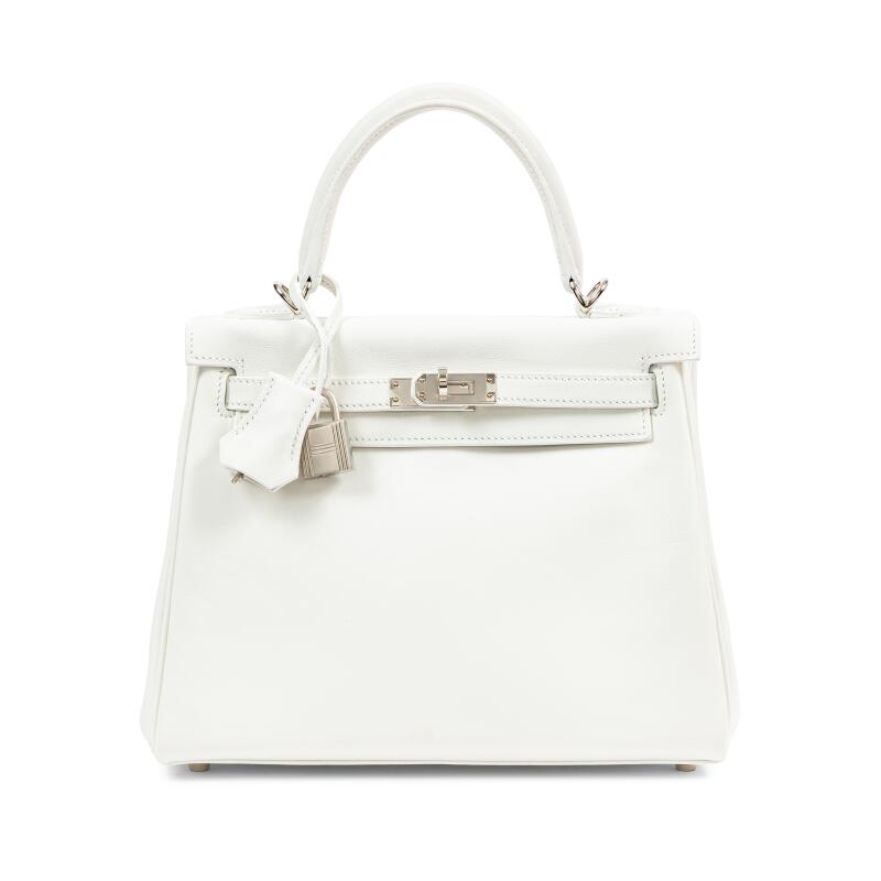 New White Swift Kelly 25 Retourne Palladium Hardware, 2025