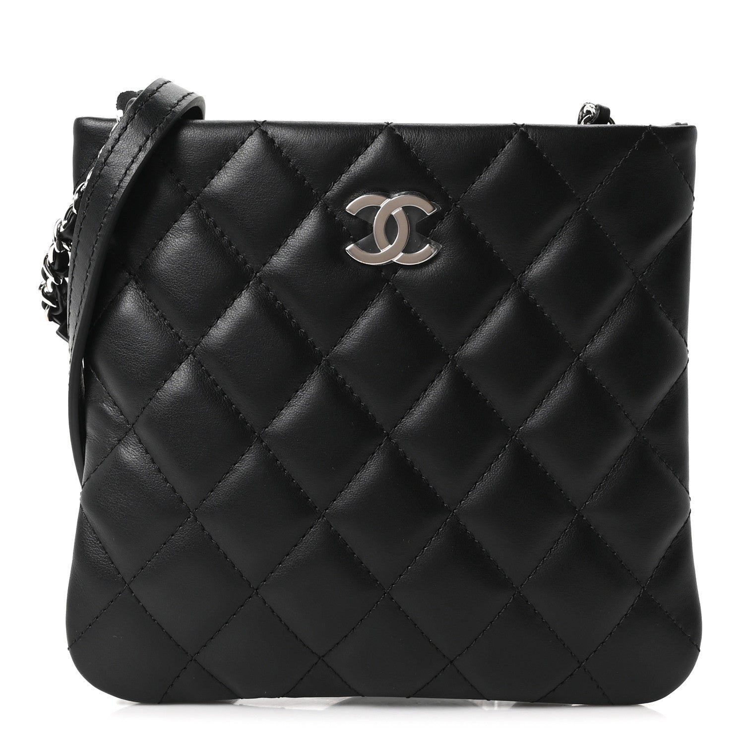 Chanel Lambskin Quilted Uniform Crossbody Bag  Black