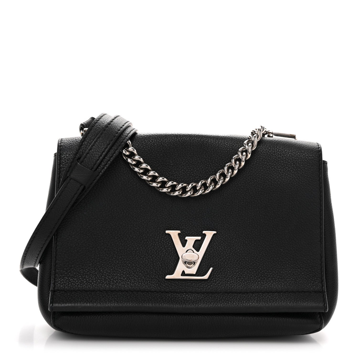 Louis Vuitton Calfskin Lockme II Chain Bag BB Black