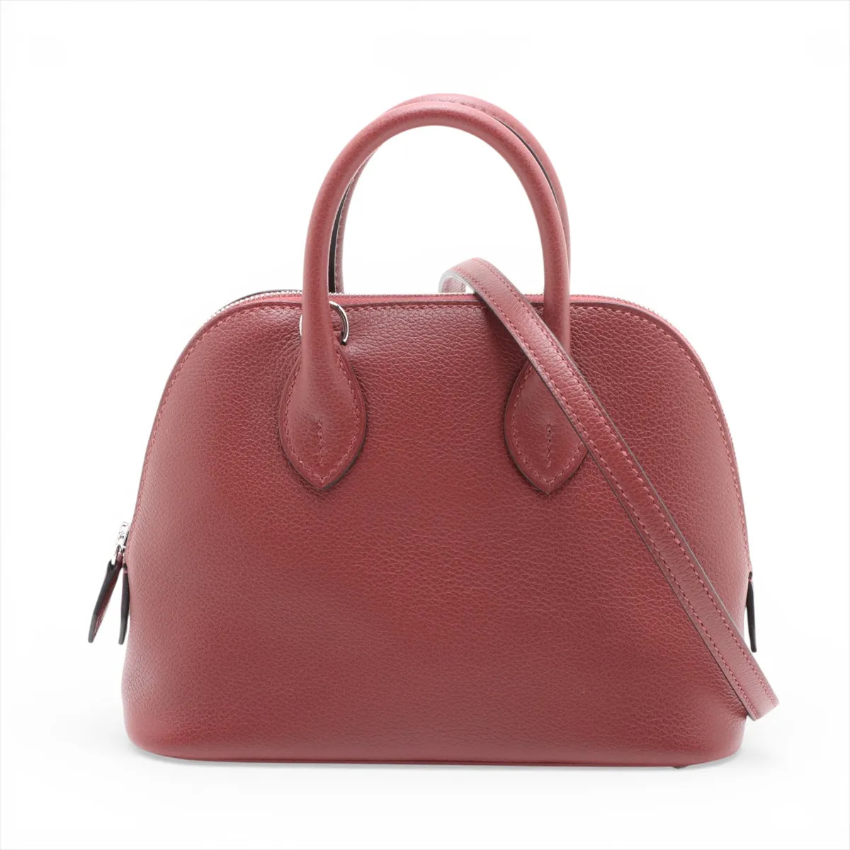 Hermès Bolide 1923 Mini 18 Evercolor Rouge H Silver Metal Fittings