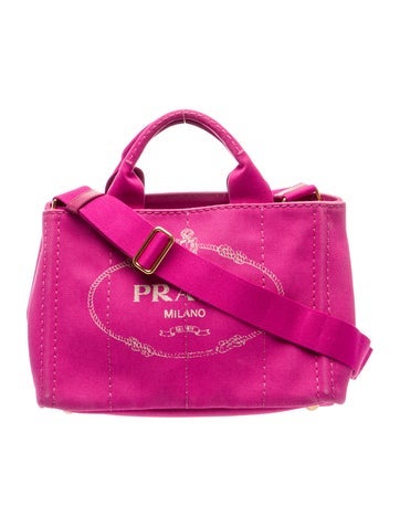 Prada Enameled Metal Triangle Canapa Logo Small
