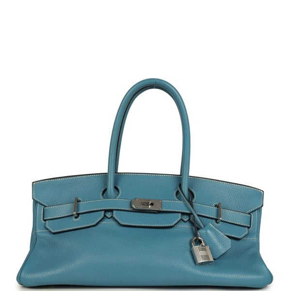 Hermes Vintage Hermes Shoulder Birkin 42 JPG Blue Jean Clemence Palladium Hardware