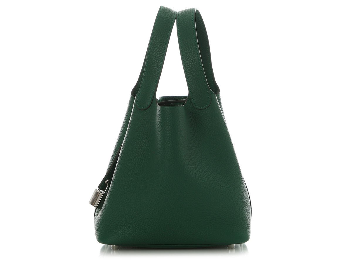 Hermès Vert Moyen Clemènce Picotin Lock 18