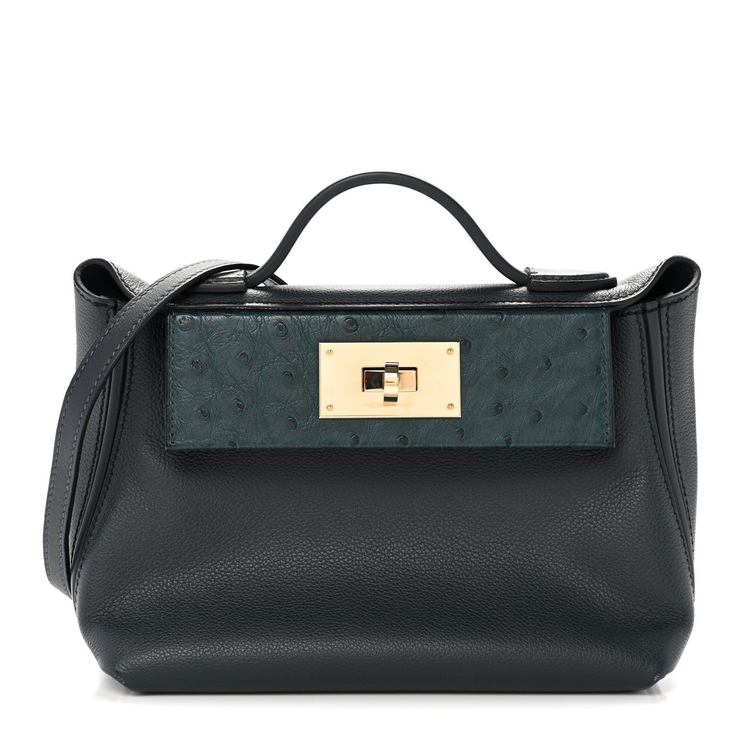 Hermes Hermes Evercolor Ostrich Touch 21 24/24 Vert Rousseau Vert Cypress