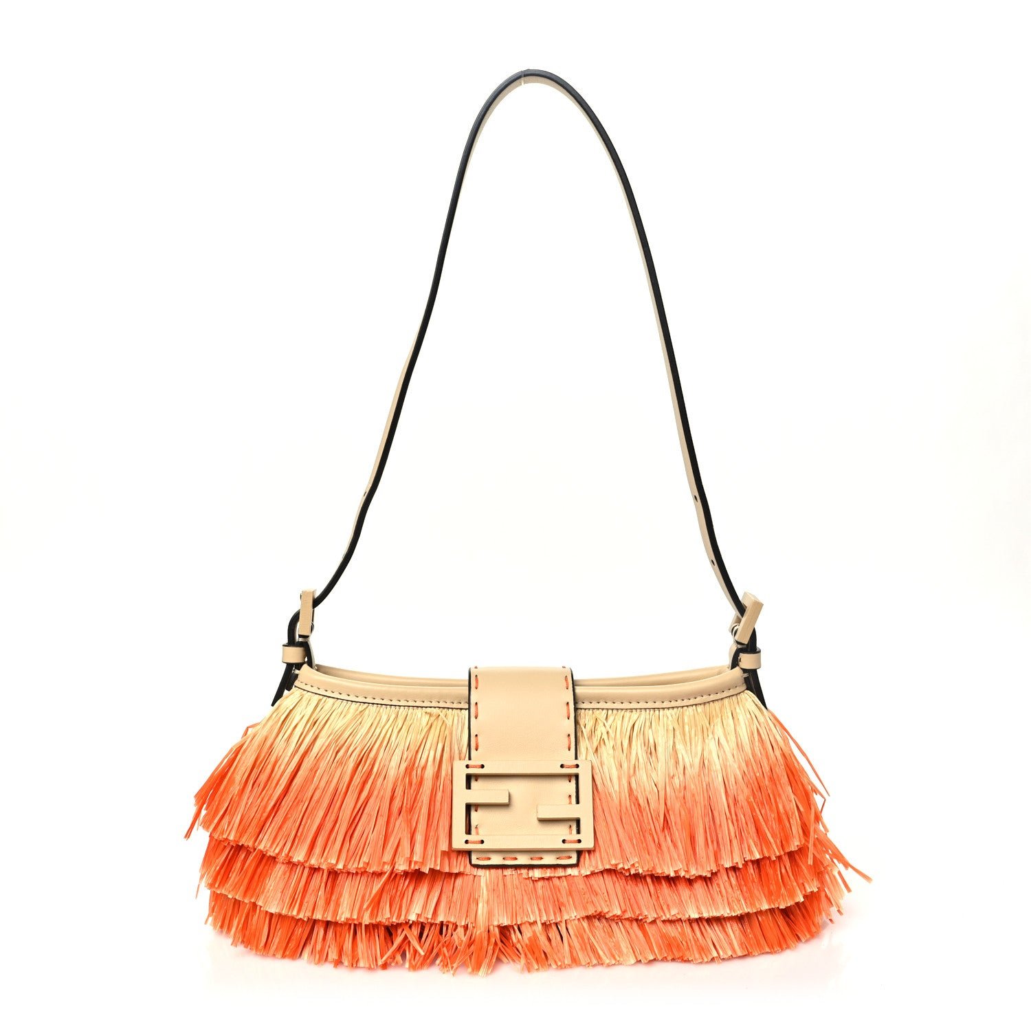 Fendi Raffia Effect Baby B Faded Orange