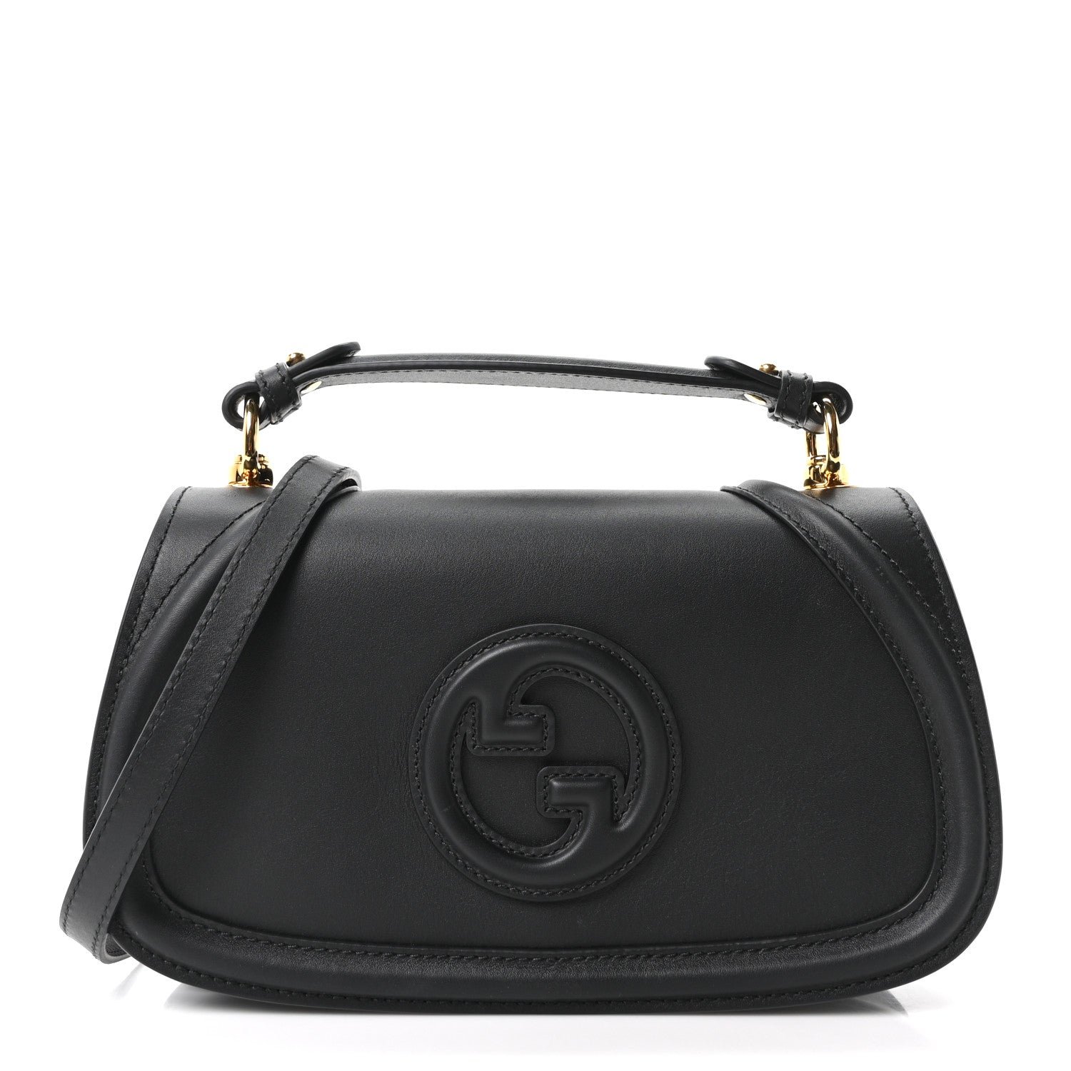 Gucci Roxy Calfskin Medium Blondie Top Handle Bag Black