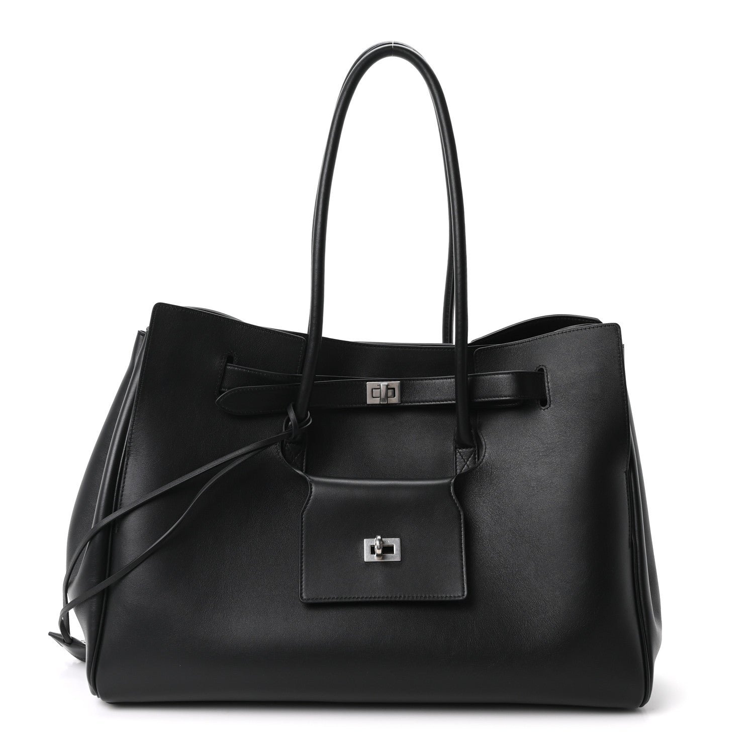 Balenciaga Smooth Calfskin Large Bel Air Carry All Bag Black