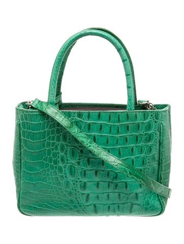 Embossed Leather Top Handle Bag