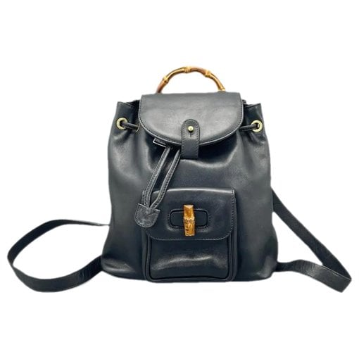 Bamboo Tassel Oval leather backpack