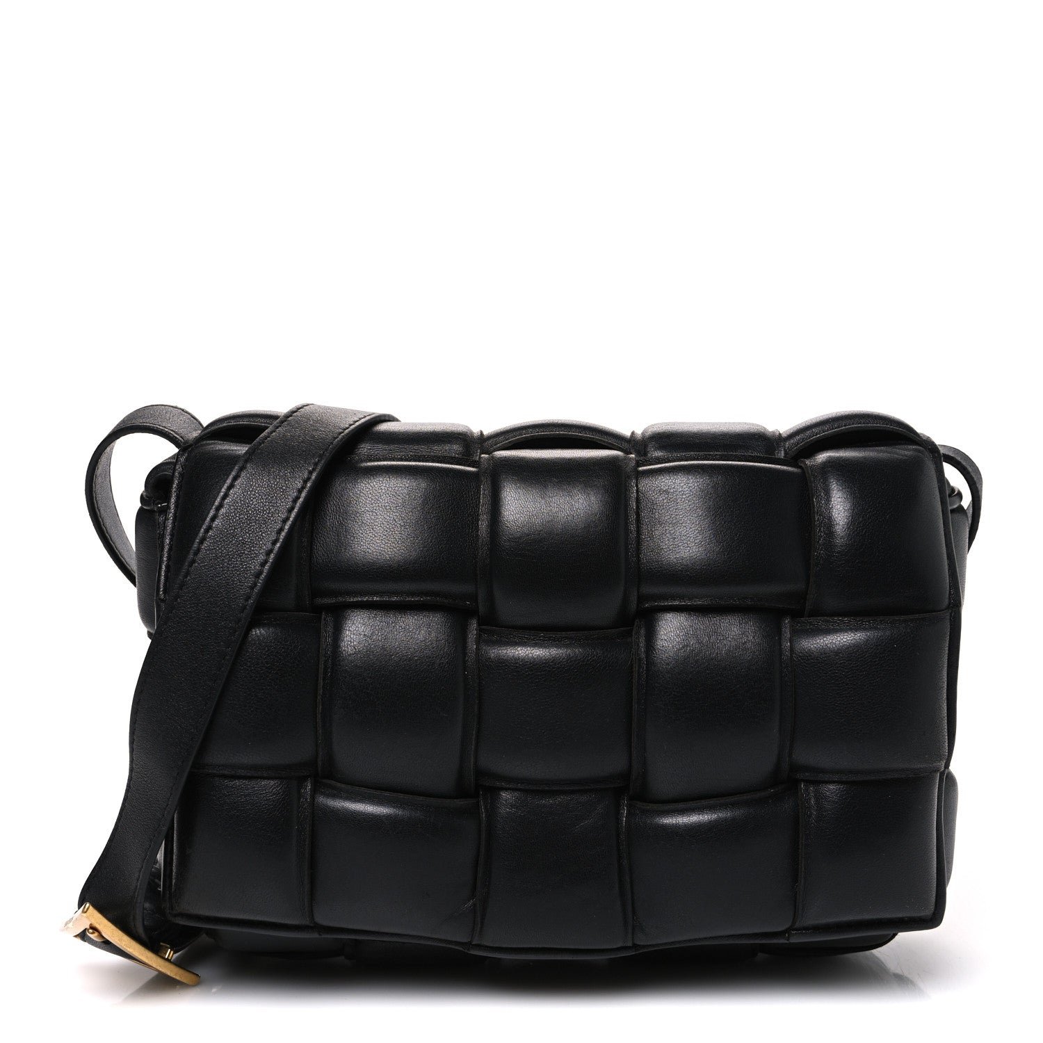 Bottega Veneta Nappa Maxi Intreccio Padded Cassette Crossbody Bag Black