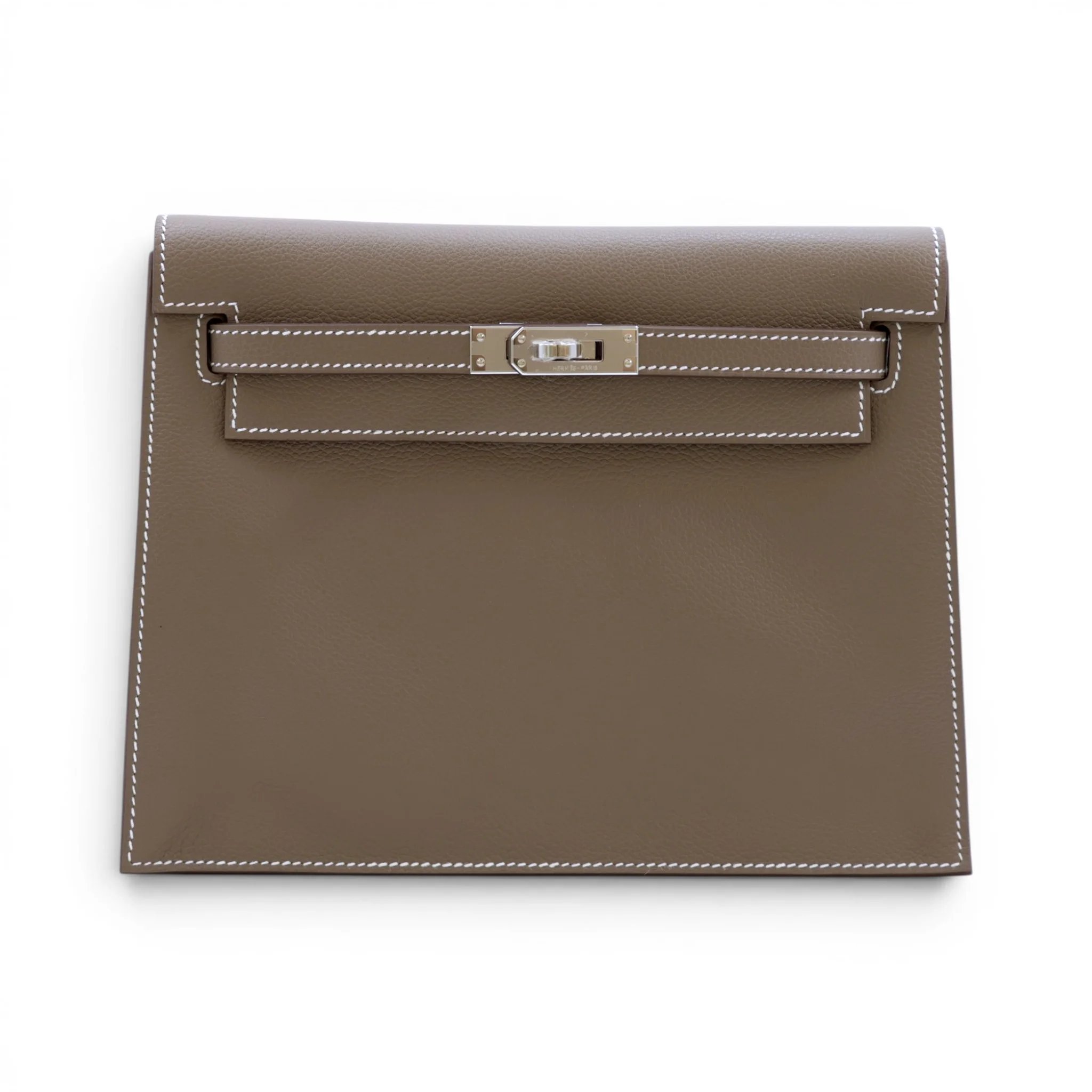 Brand New ( Rank N ) HERMÈS Kelly Danse Etoupe (18) Evercolor Palladium hardware G (2026)