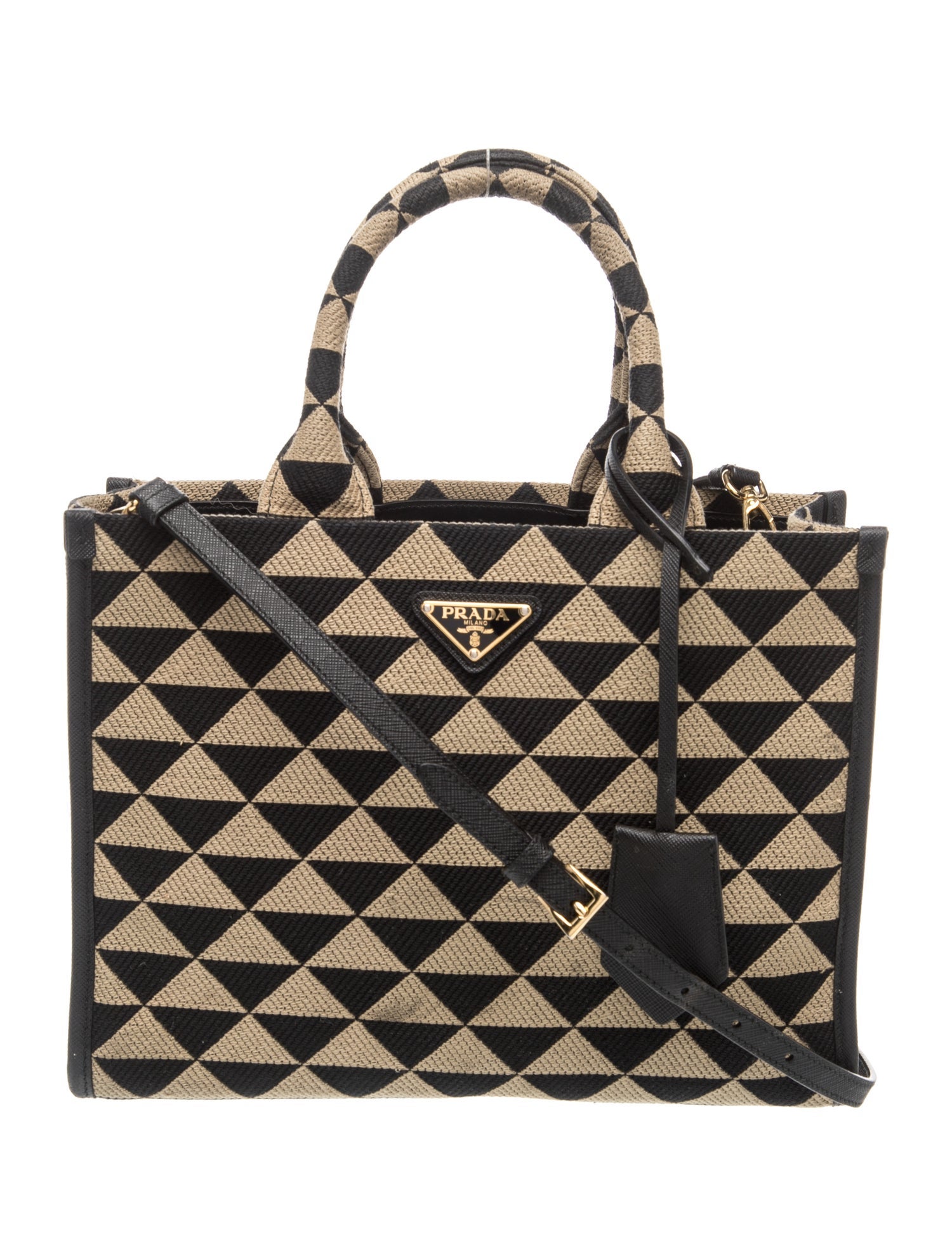 Prada Enameled Metal Triangle Symbole Small