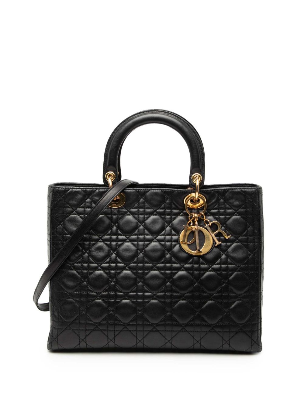 1997 Large Lambskin Cannage Lady Dior satchel