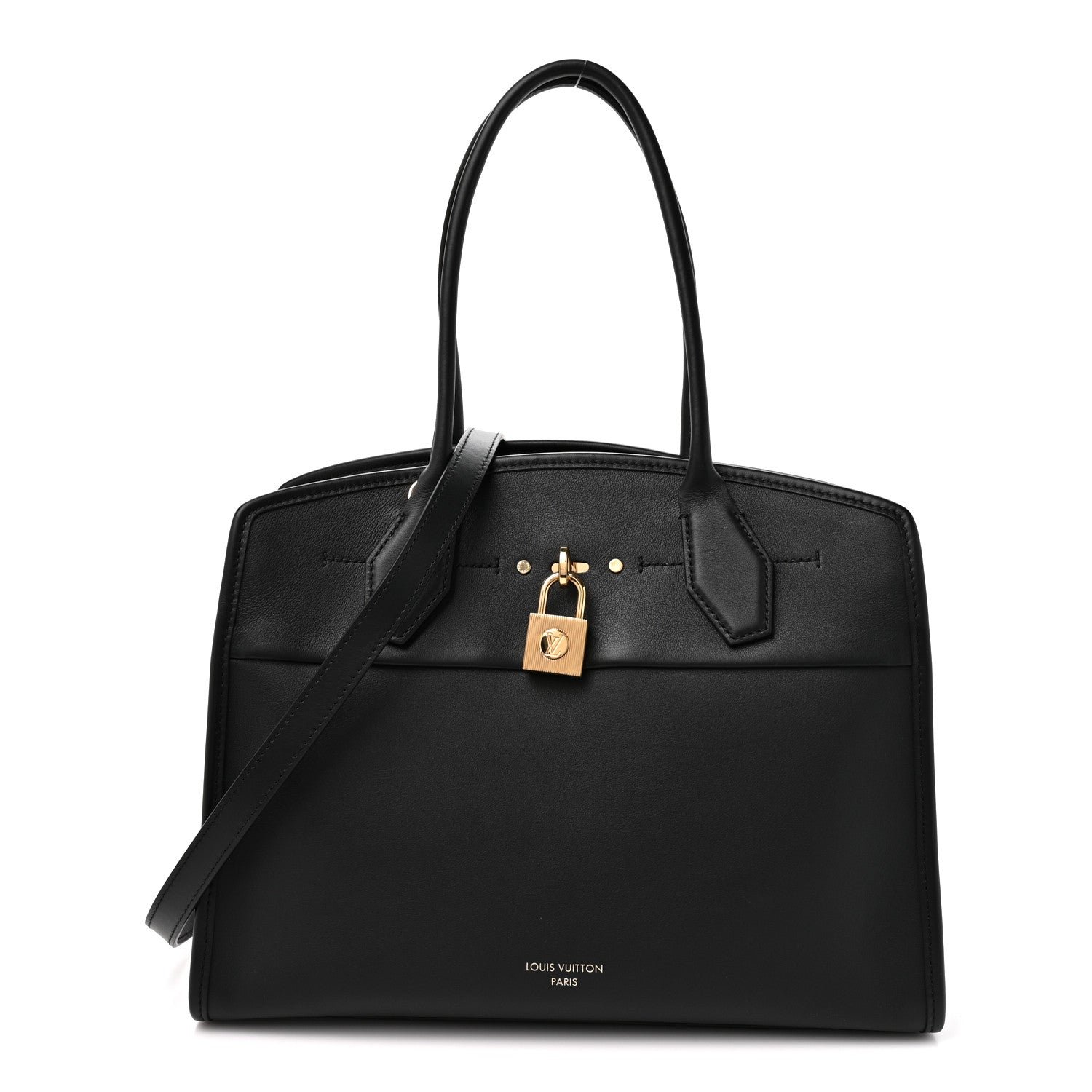 Louis Vuitton Calfskin City Steamer Soft MM Black