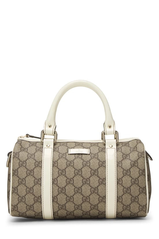 White GG Supreme Coated Canvas Joy Boston Handbag