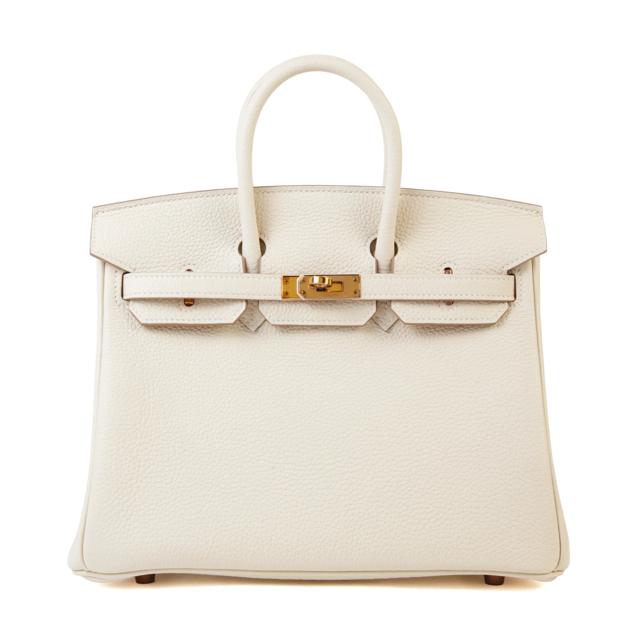 Unused ( Rank NS ) HERMÈS Birkin 25 Craie (10) Togo Rose Gold hardware Z (2021)