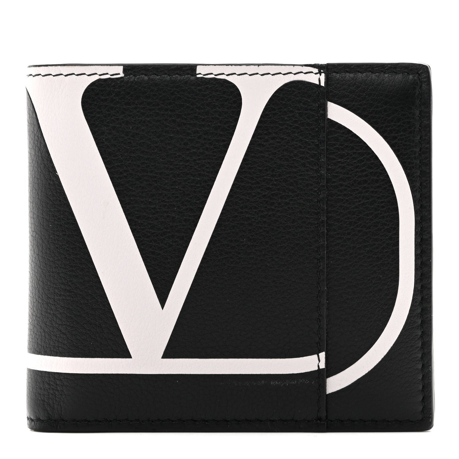 Valentino Garavani Valentino Garavani Calfskin Go Logo Bi-Fold Wallet Black