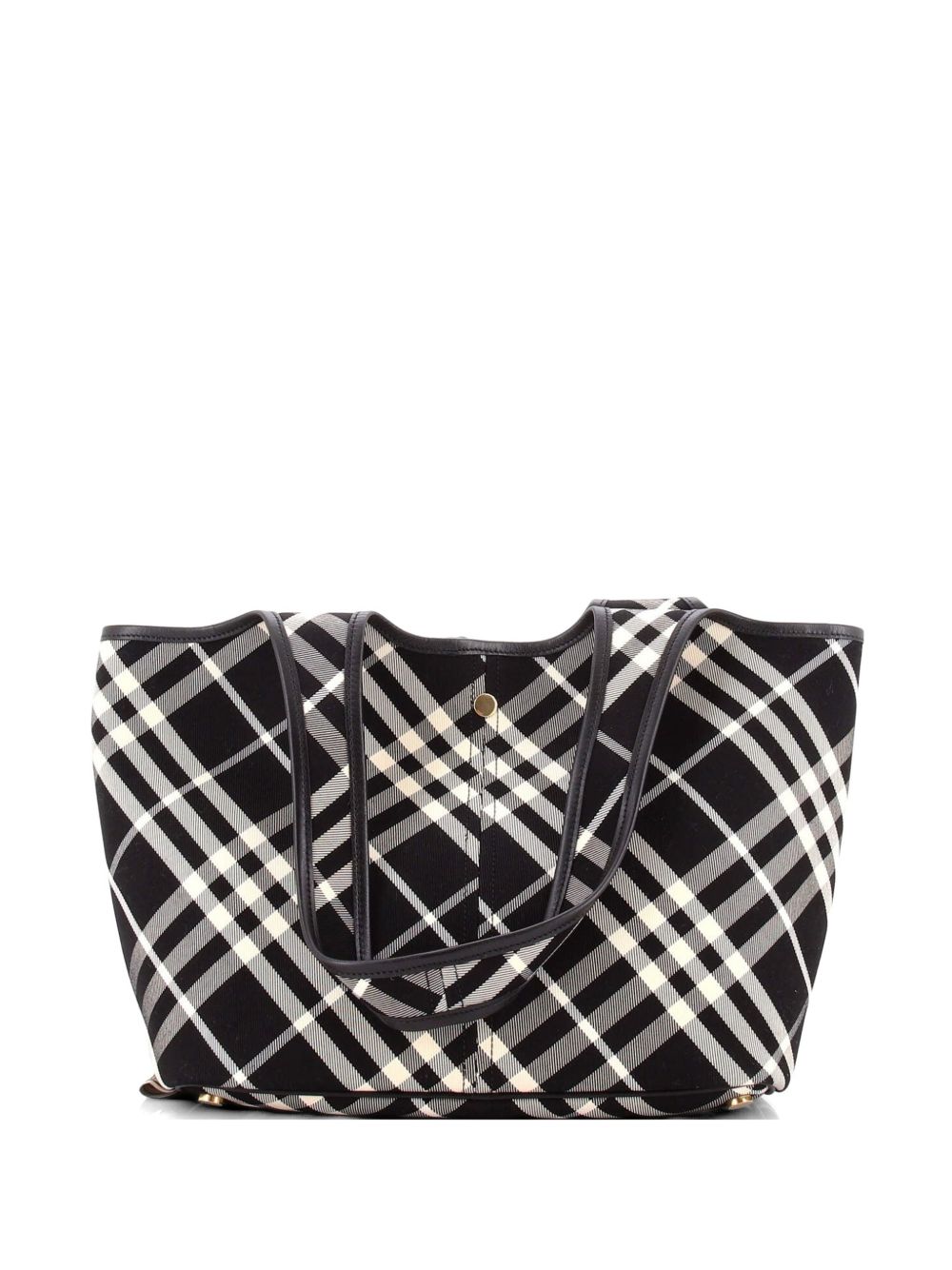 East-West Vintage Check Canvas Small tote bag