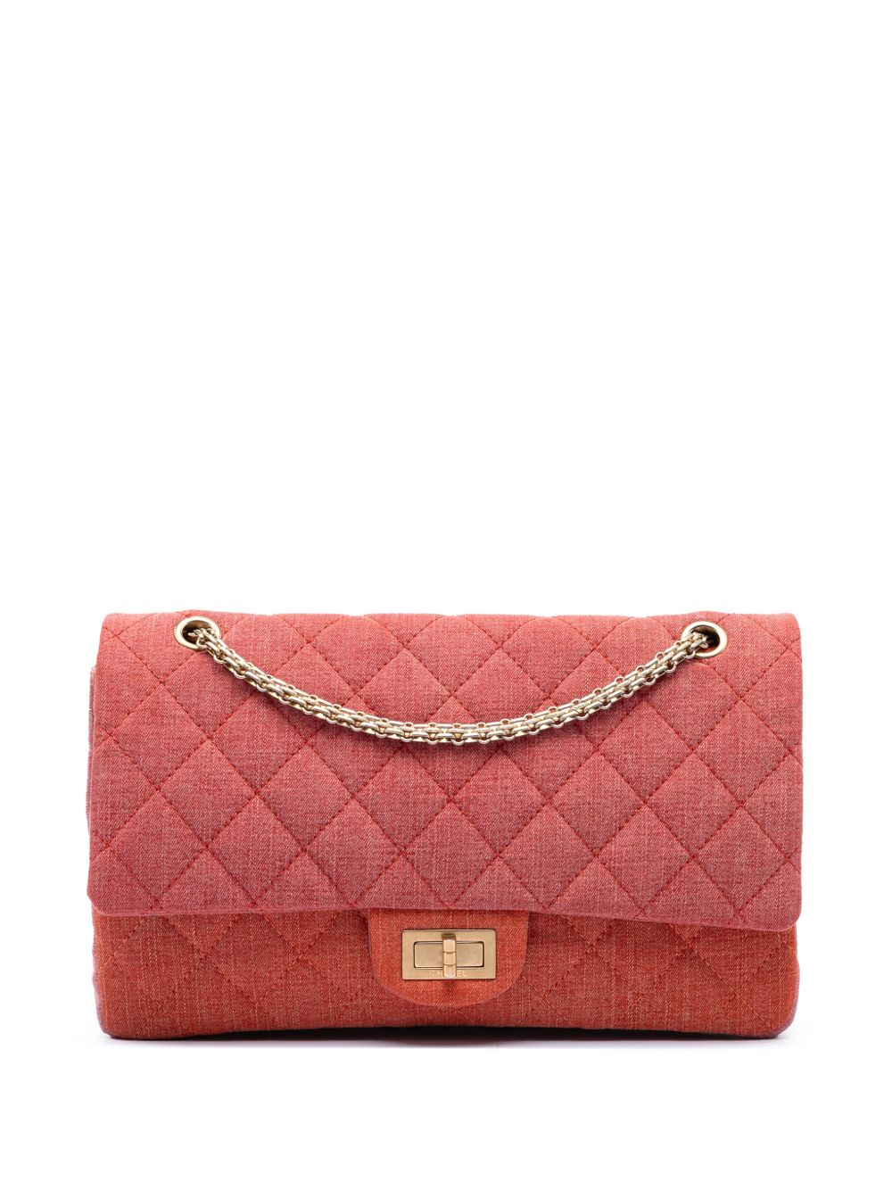 2009-2010 Tricolor Quilted Denim Reissue 2.55 Double Flap 227 shoulder bag