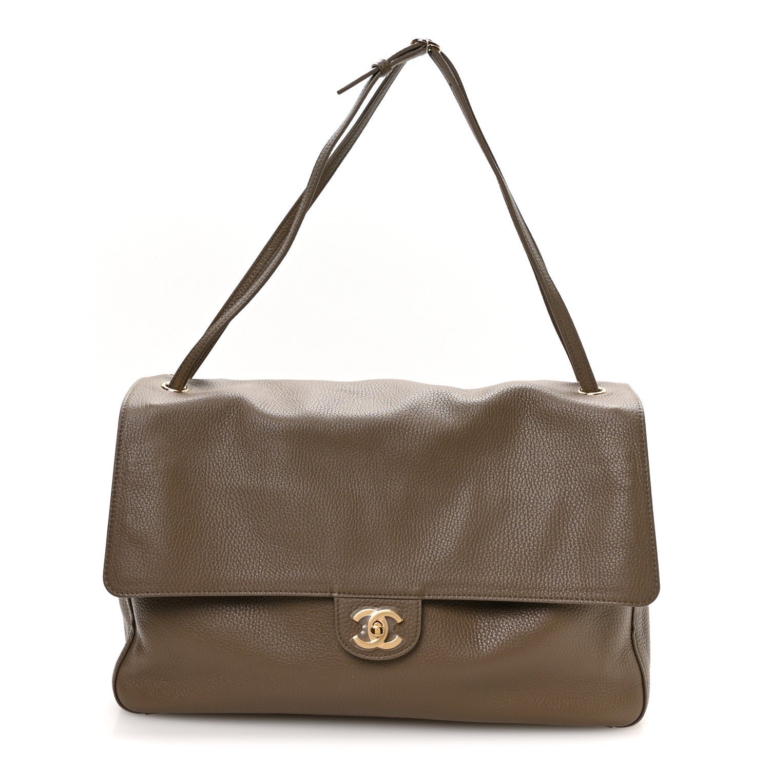 Chanel Grained Calfskin Souplissimo Maxi Flap Light Brown