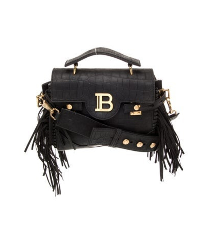 Balmain Leather Top Handle Bag