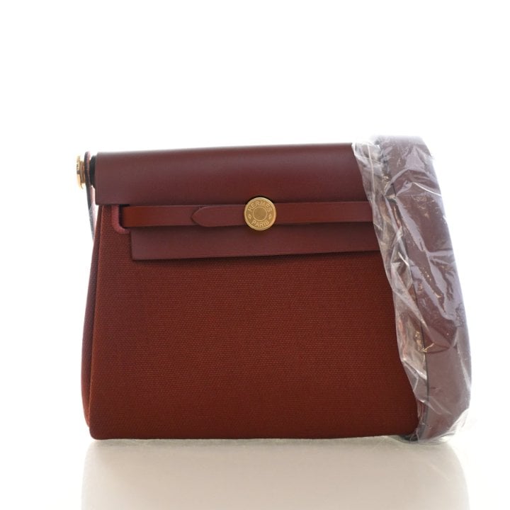 Hermes Rouge H Toile Mini Herbag Zip 20