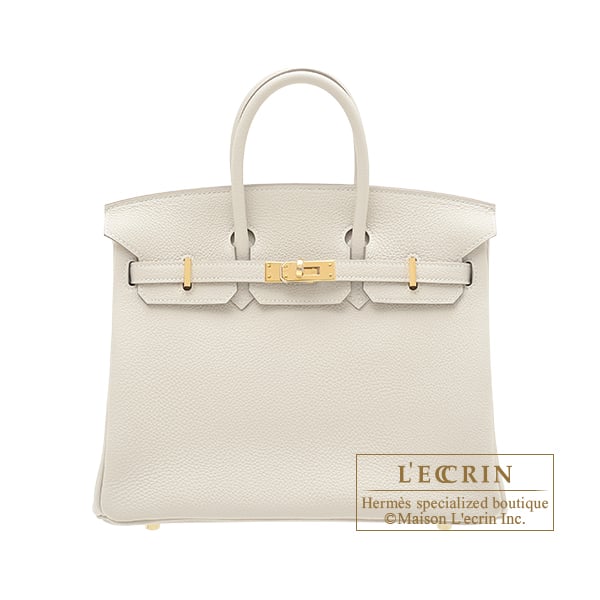 Hermes Birkin bag 25 Craie Togo leather Gold hardware
