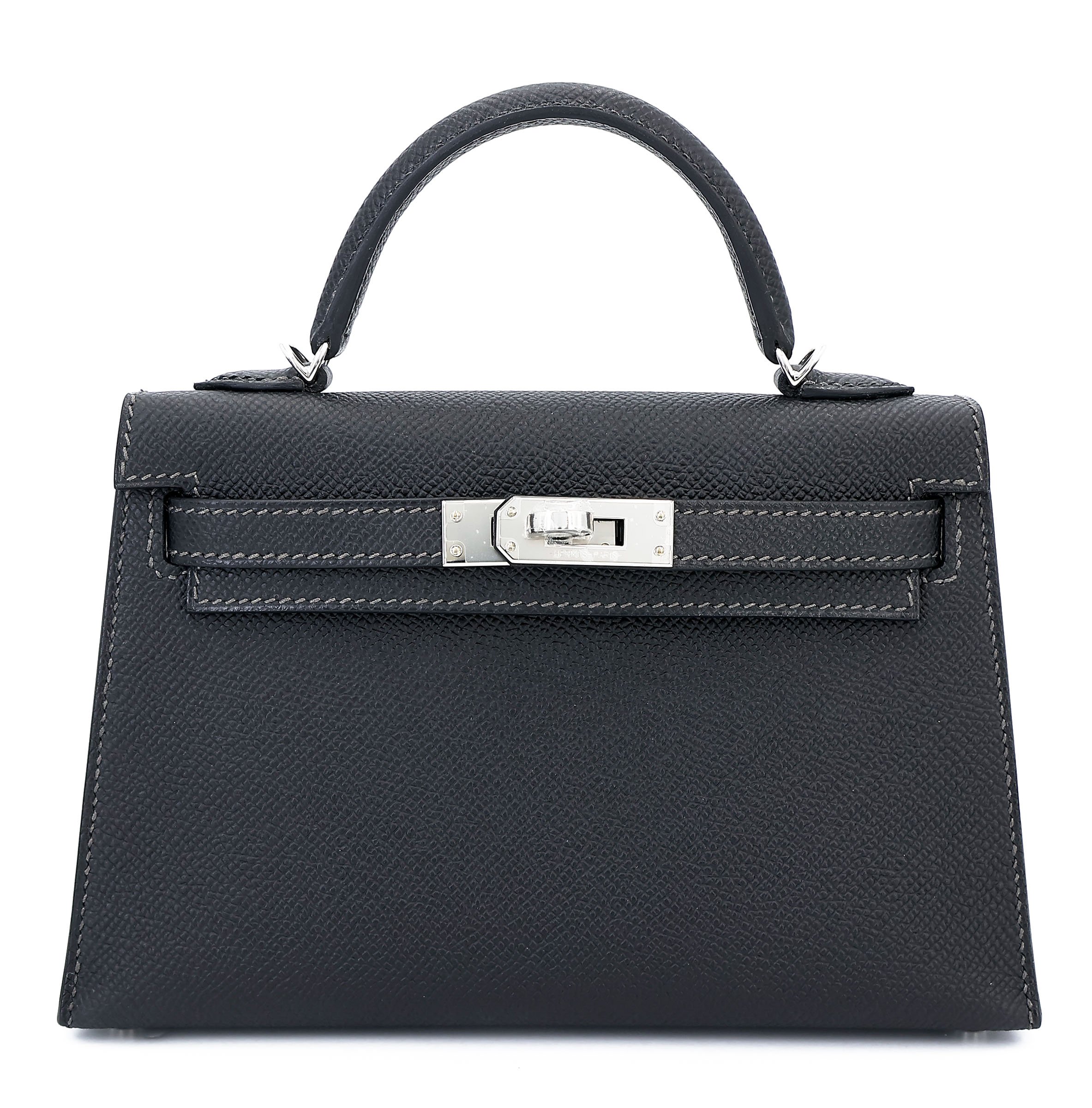 Hermes Brand New ( Rank N ) HERMÈS Mini Kelly II HSS Noir (89) Epsom Palladium hardware W (2024)