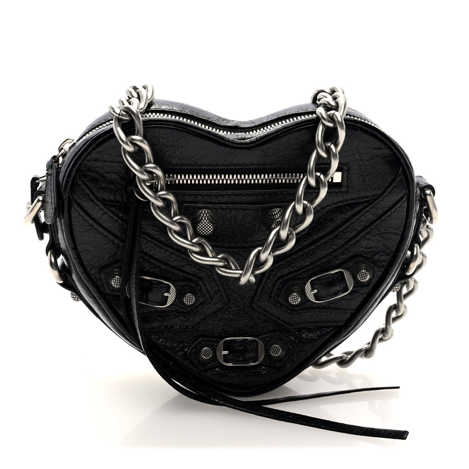 Balenciaga Agneau Arena Mini Le Cagole Heart Bag Black