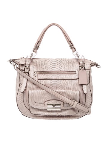 Embossed Leather Top Handle Bag