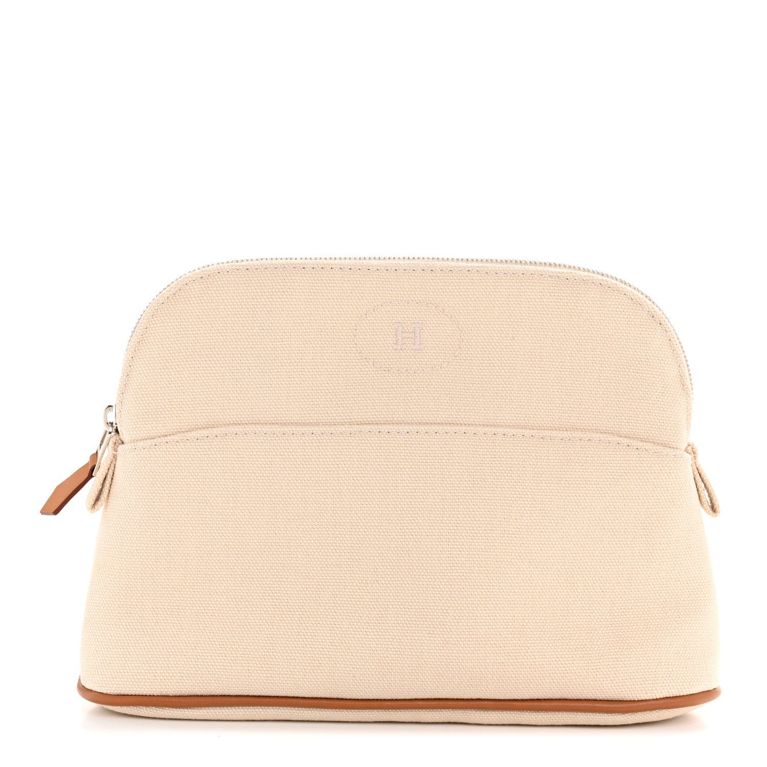 Hermes Cotton Canvas Mini Bolide Travel Cosmetic Pouch Naturel