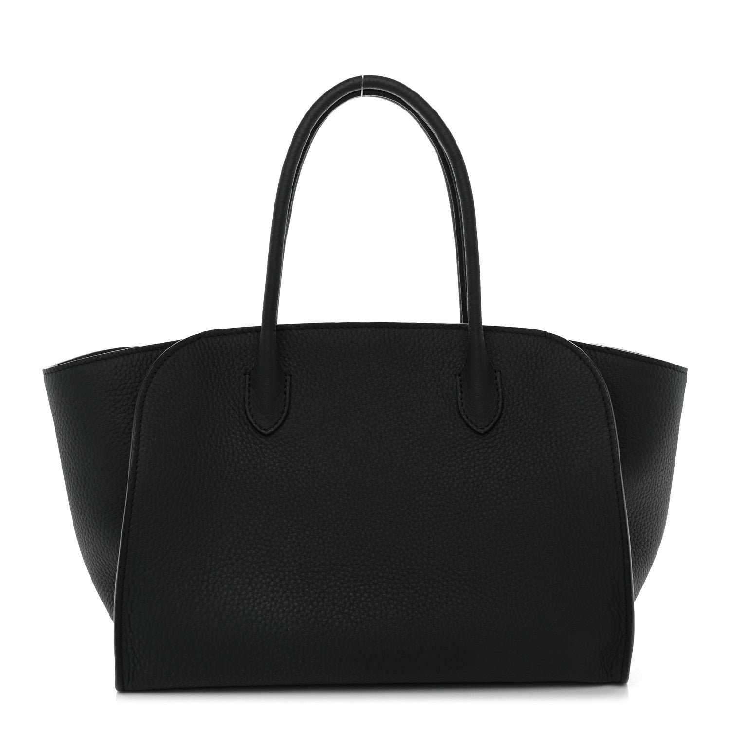 The Row Grained Calfskin Marlo 12 Tote Bag Dark Pine