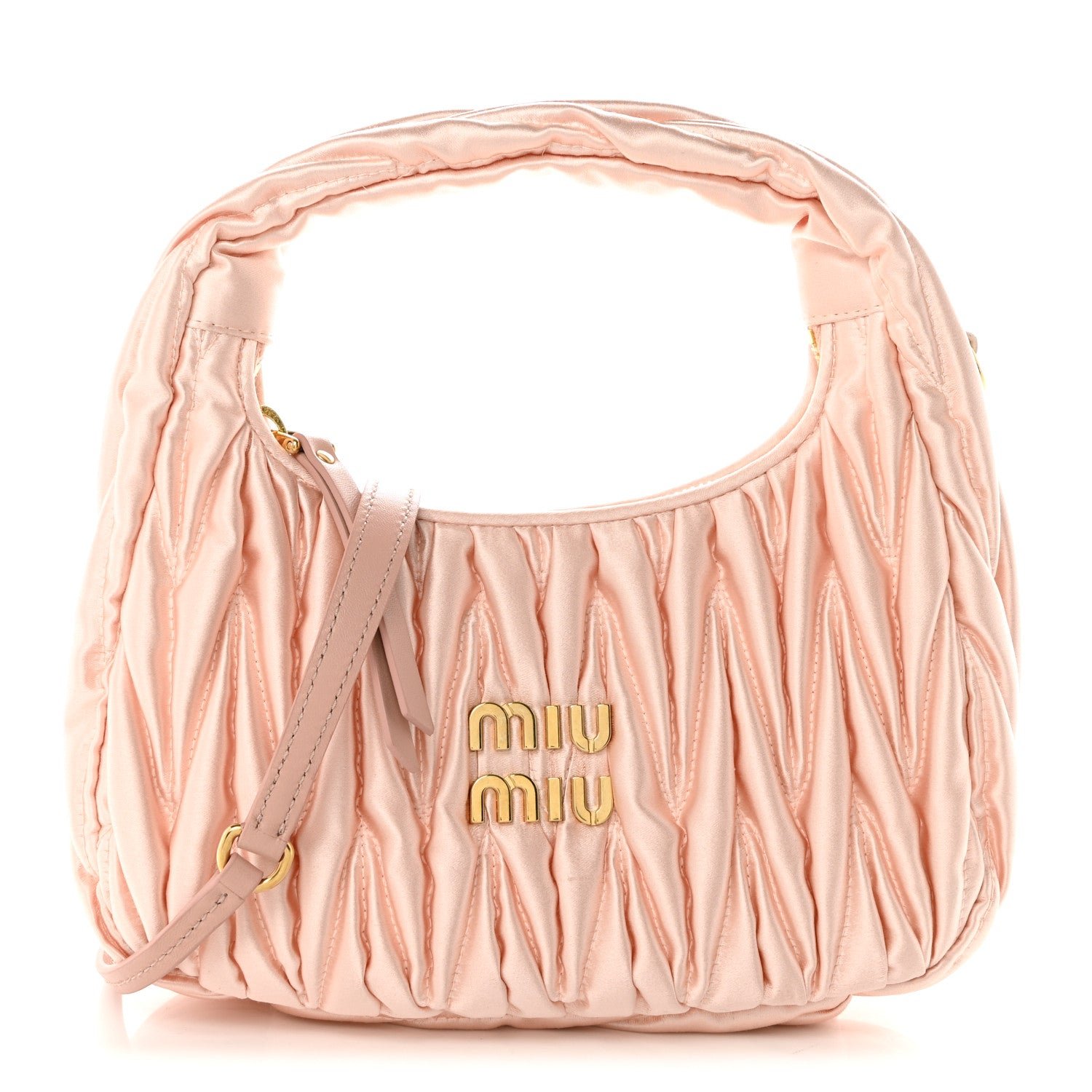 Miu Miu Satin Matelasse Small Wander Hobo Orchidea