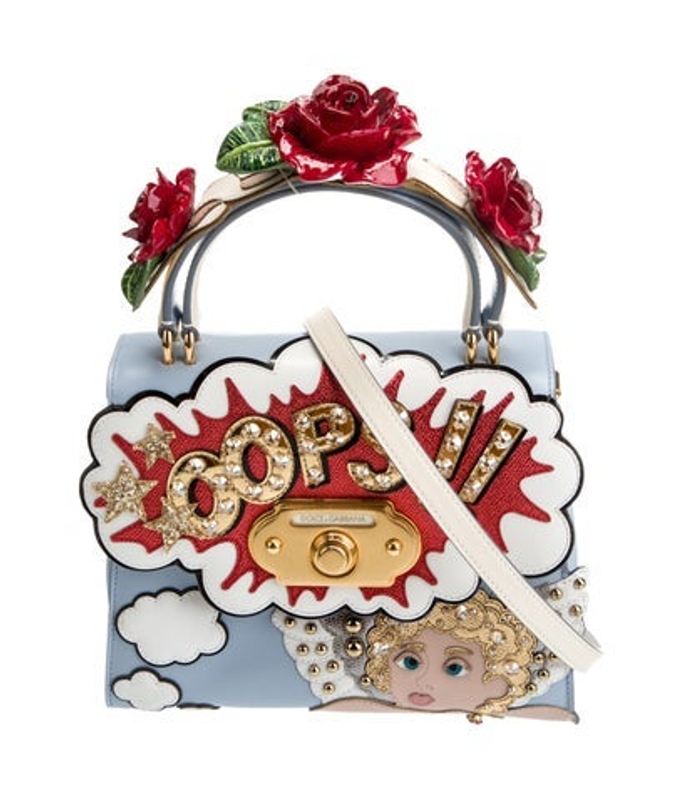 Dolce & Gabbana Gabbana Leather Blue Leather Oops Roses