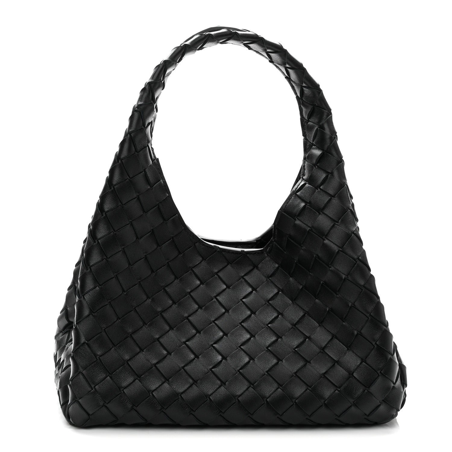 Bottega Veneta Nappa Intrecciato Small Campana Shoulder Bag Black