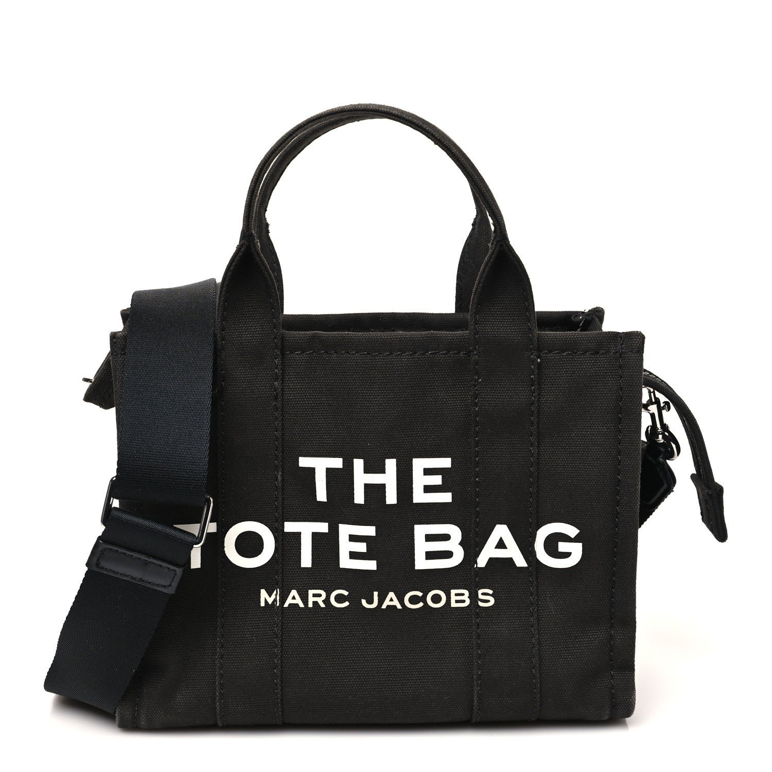 Marc Jacobs Cotton Canvas Small The Traveler Tote Bag Black