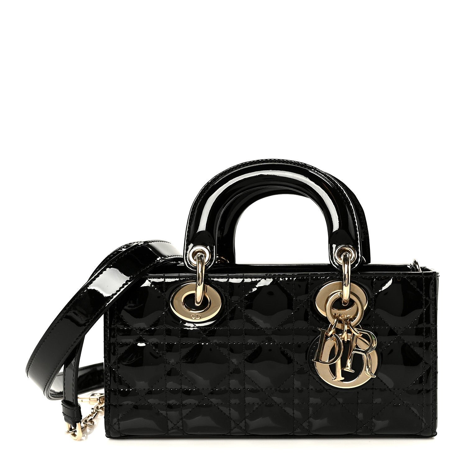 Dior Patent Cannage Small Lady D-Joy Black