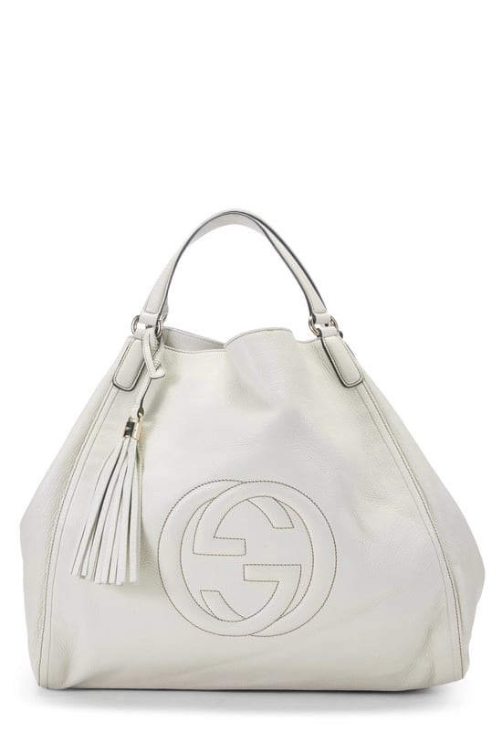 Cream Leather Soho Convertible Hobo Large
