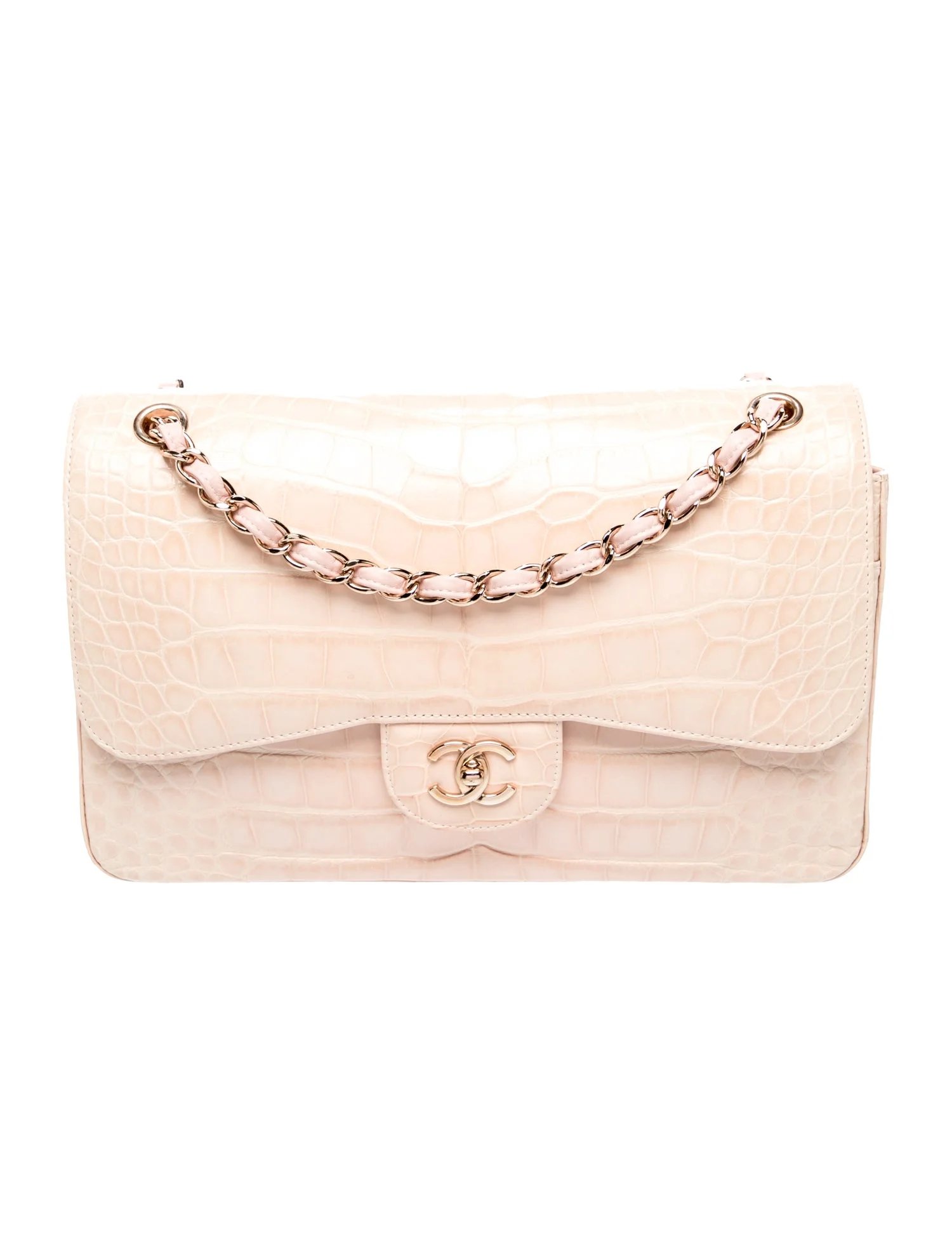 Classic Jumbo Alligator Double Flap Bag