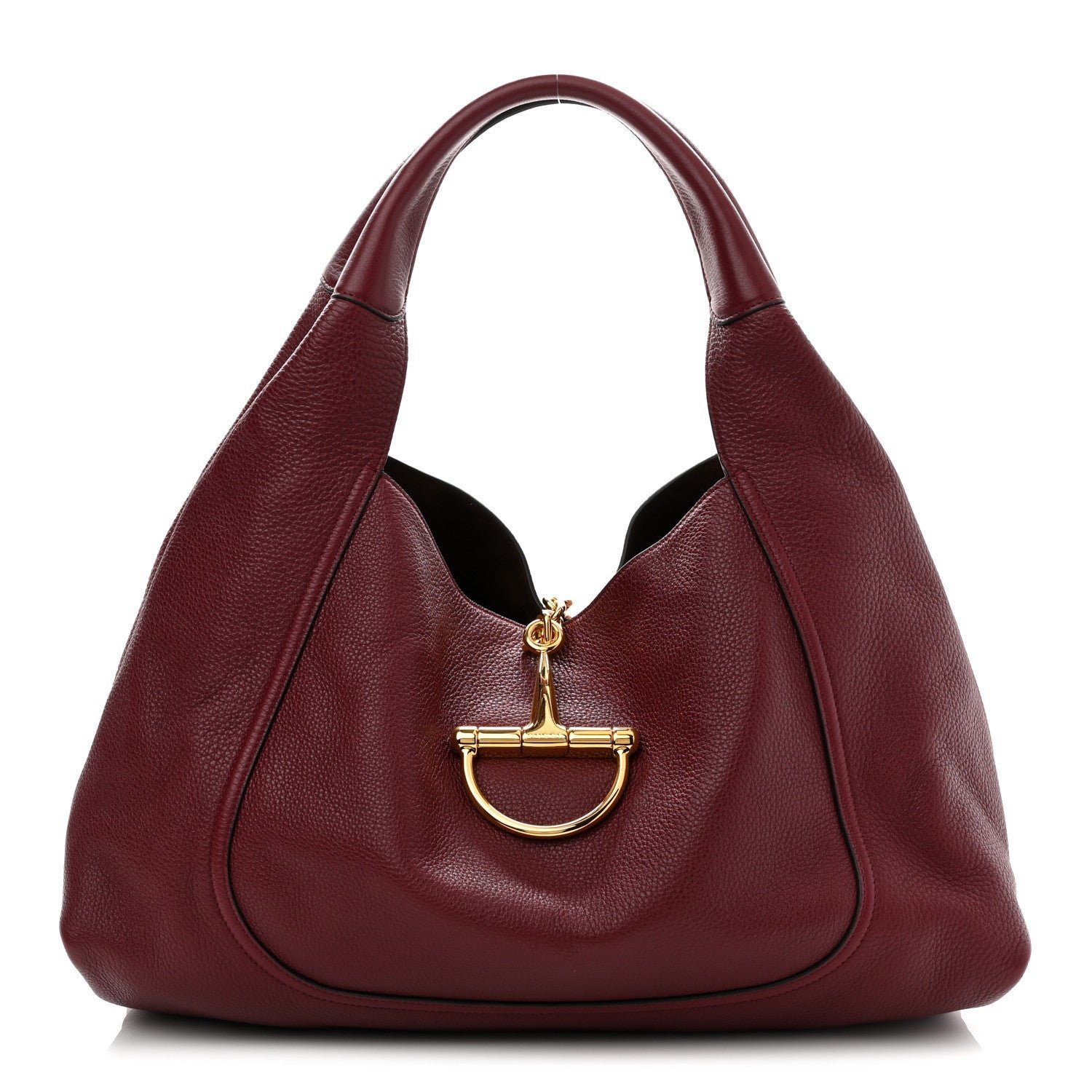 Gucci Grained Calfskin Softbit Maxi Shoulder Bag Rosso Ancora Red