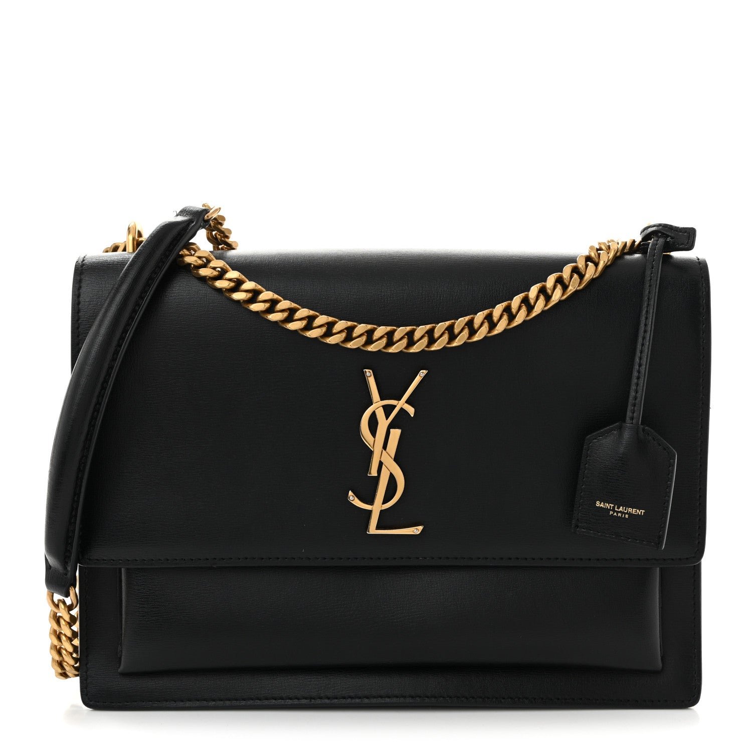 Saint Laurent Calfskin Large Monogram Sunset Black