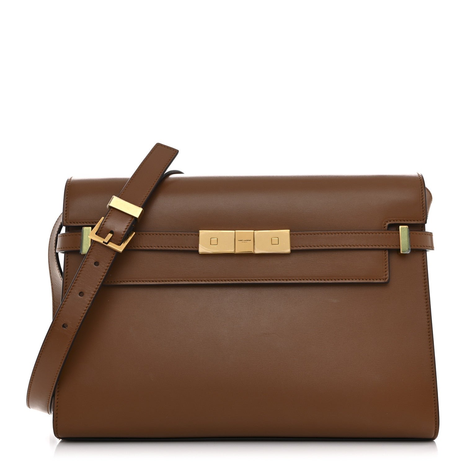 Saint Laurent Smooth Calfskin Manhattan Shoulder Bag Brick