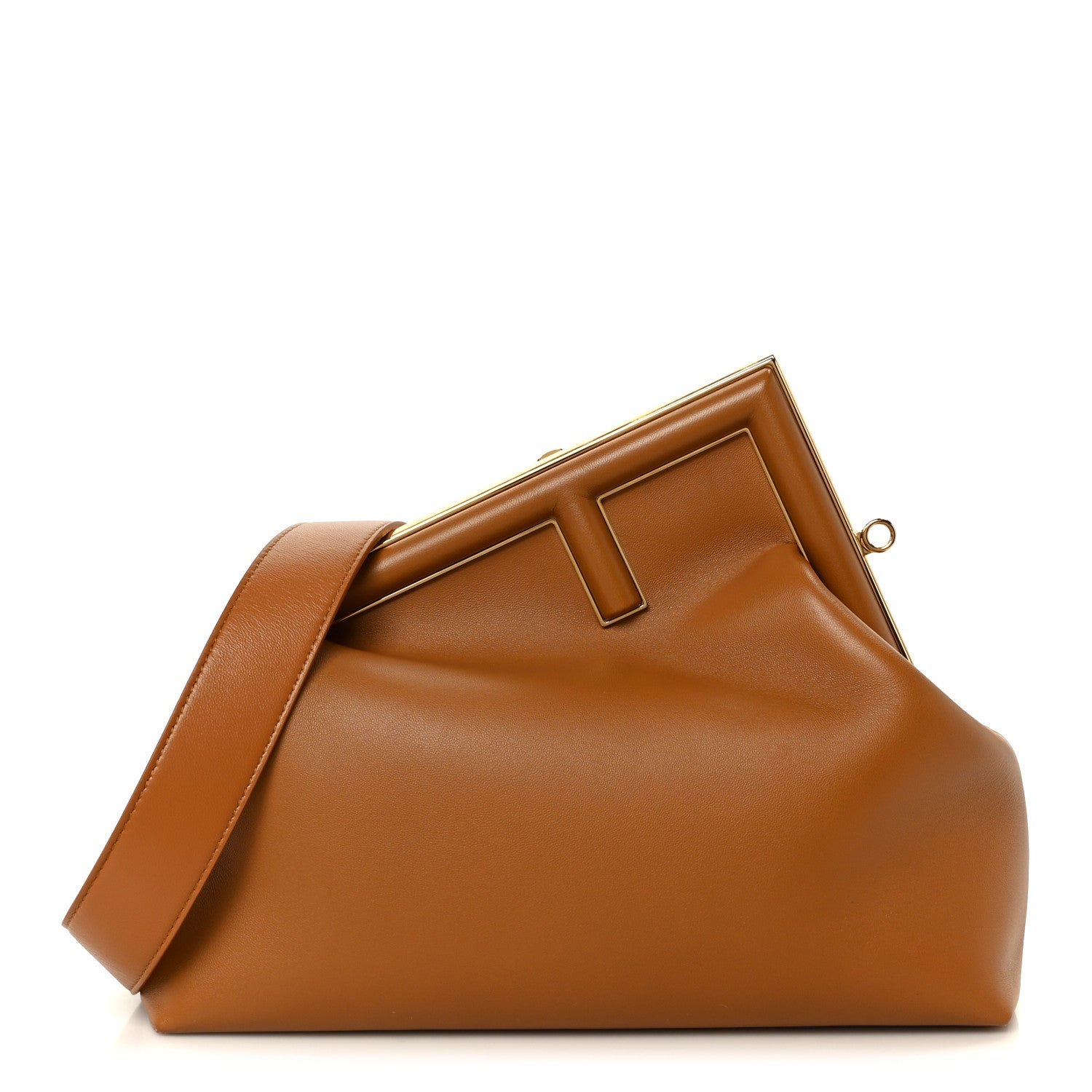 Fendi Shiny Nappa Medium Fendi First Caramello