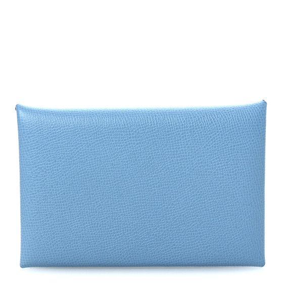 Hermes Madame Calfskin Calvi Duo Card Case Bleu du Nord